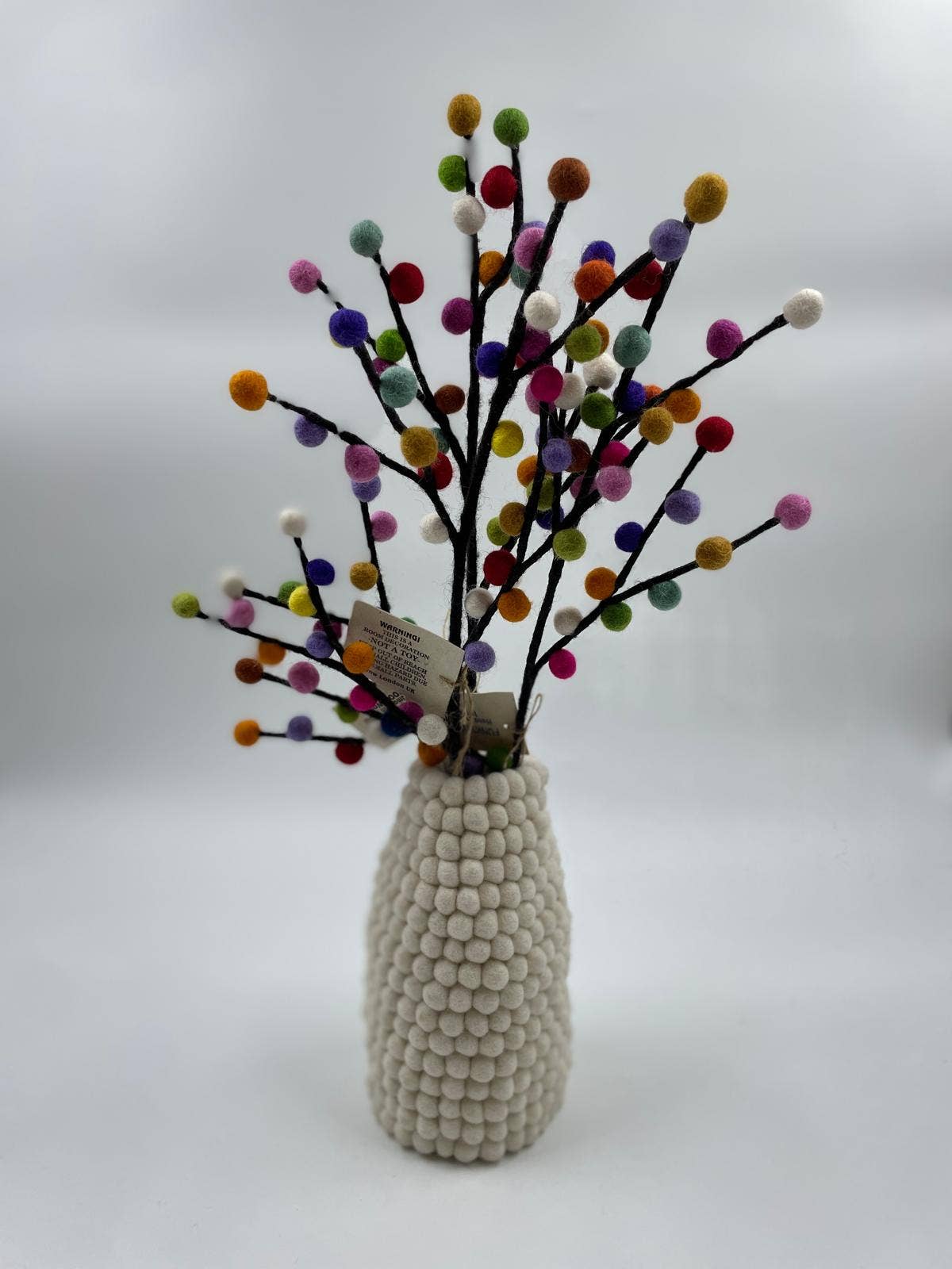 Handmade Multicolor  pom pom Japanese cherry Felted Flower