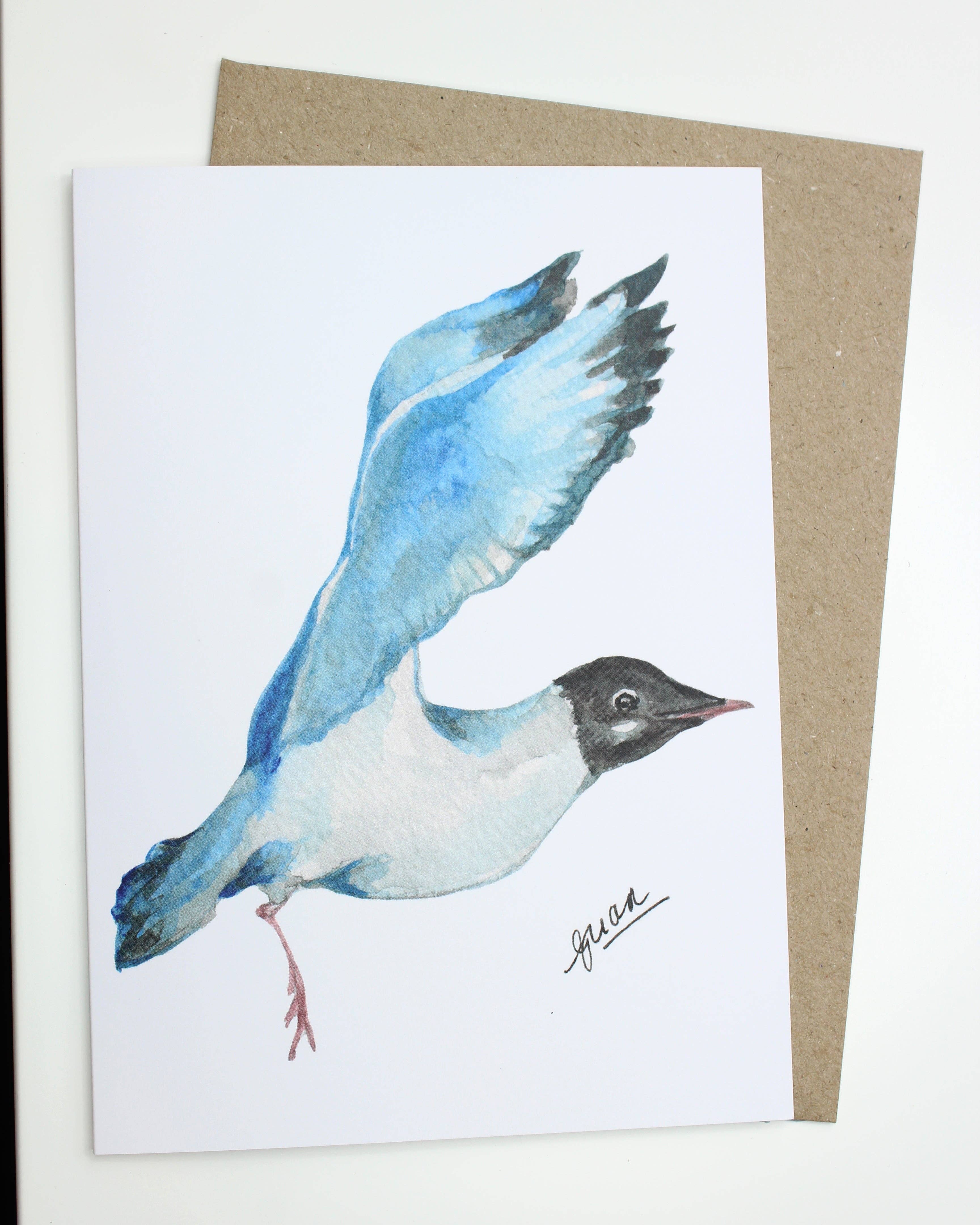 Flying Gull Card by Guan