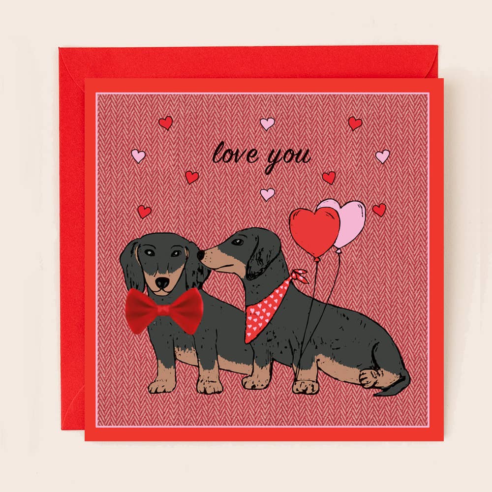 Sausage Dog Valentines Card