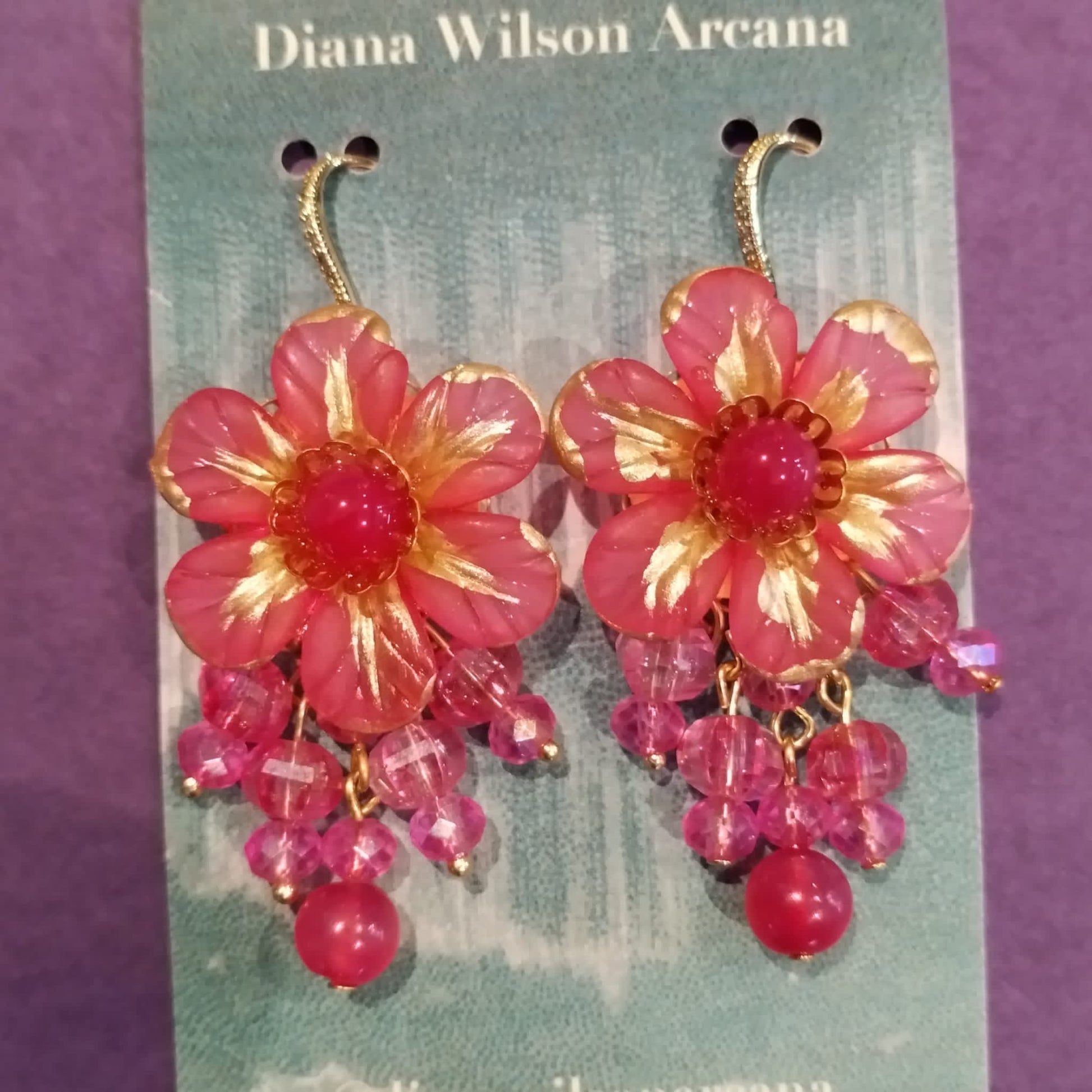 Pink Acrylic Flower Earring
