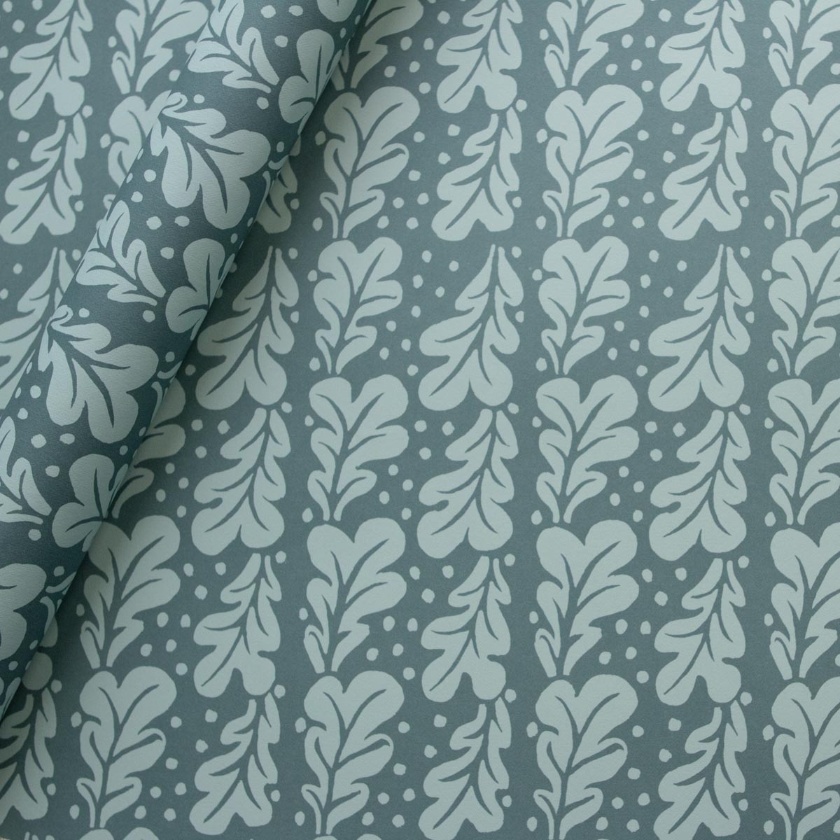 Fabric with leaf pattern on a gray background