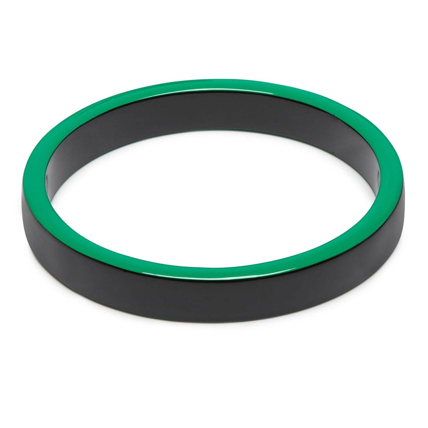 Slim green and black Natural Bangle
