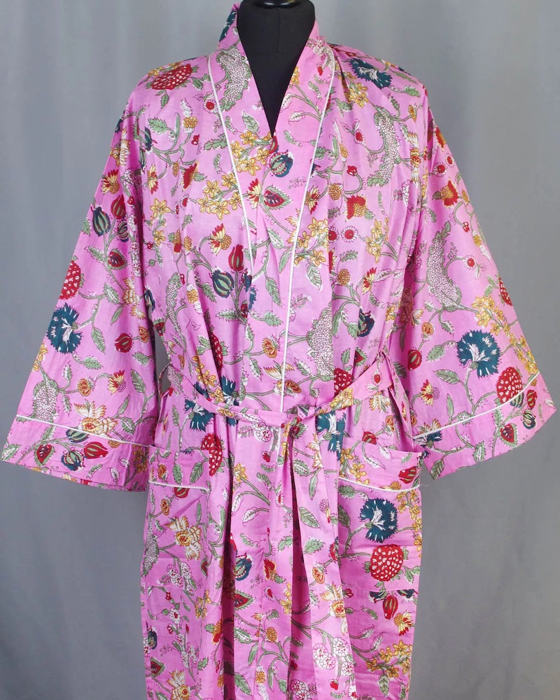 Kanth Kimono Pink WIld Flowers