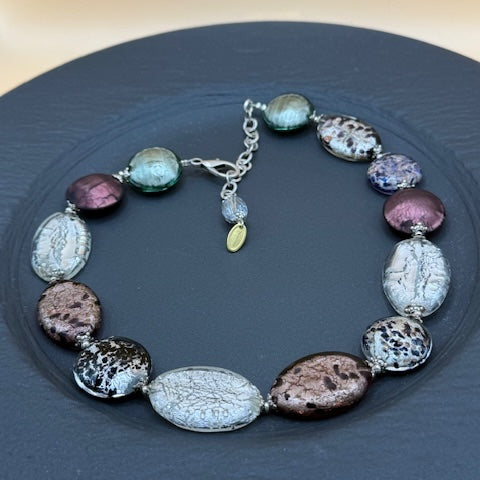 Foiled Glass Bead Necklace