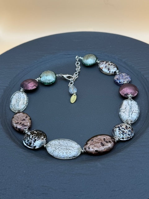 Foiled Glass Bead Necklace