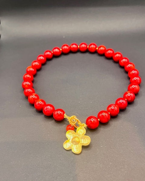 Large Bead Sponge Coral Necklace