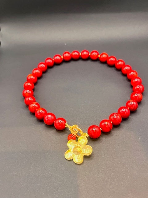 Large Bead Sponge Coral Necklace