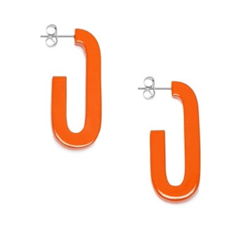 Orange Oblong Horn Hoops
