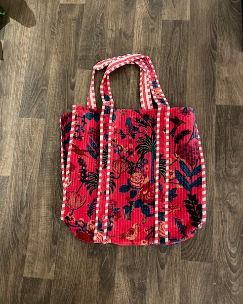 Velvet Tote - Hot Pink