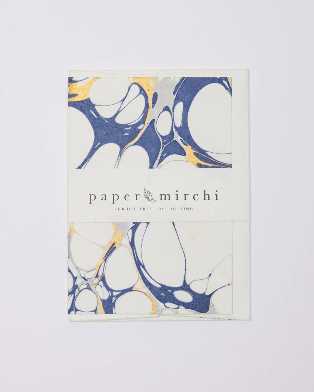 Hand Marbled Greeting Card - Bubbles Blue