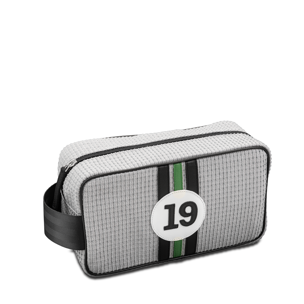 19 Men toiletry bag in upcycled canvas and leather man gift