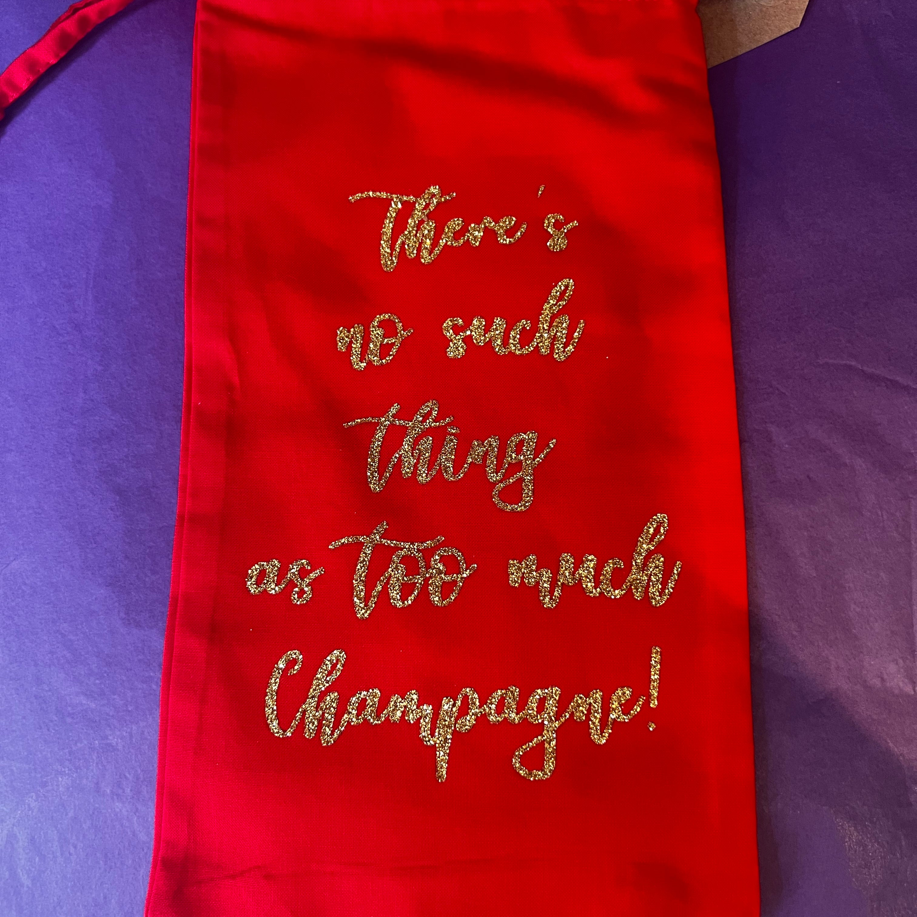 Red 'Champagne' Wine Bag