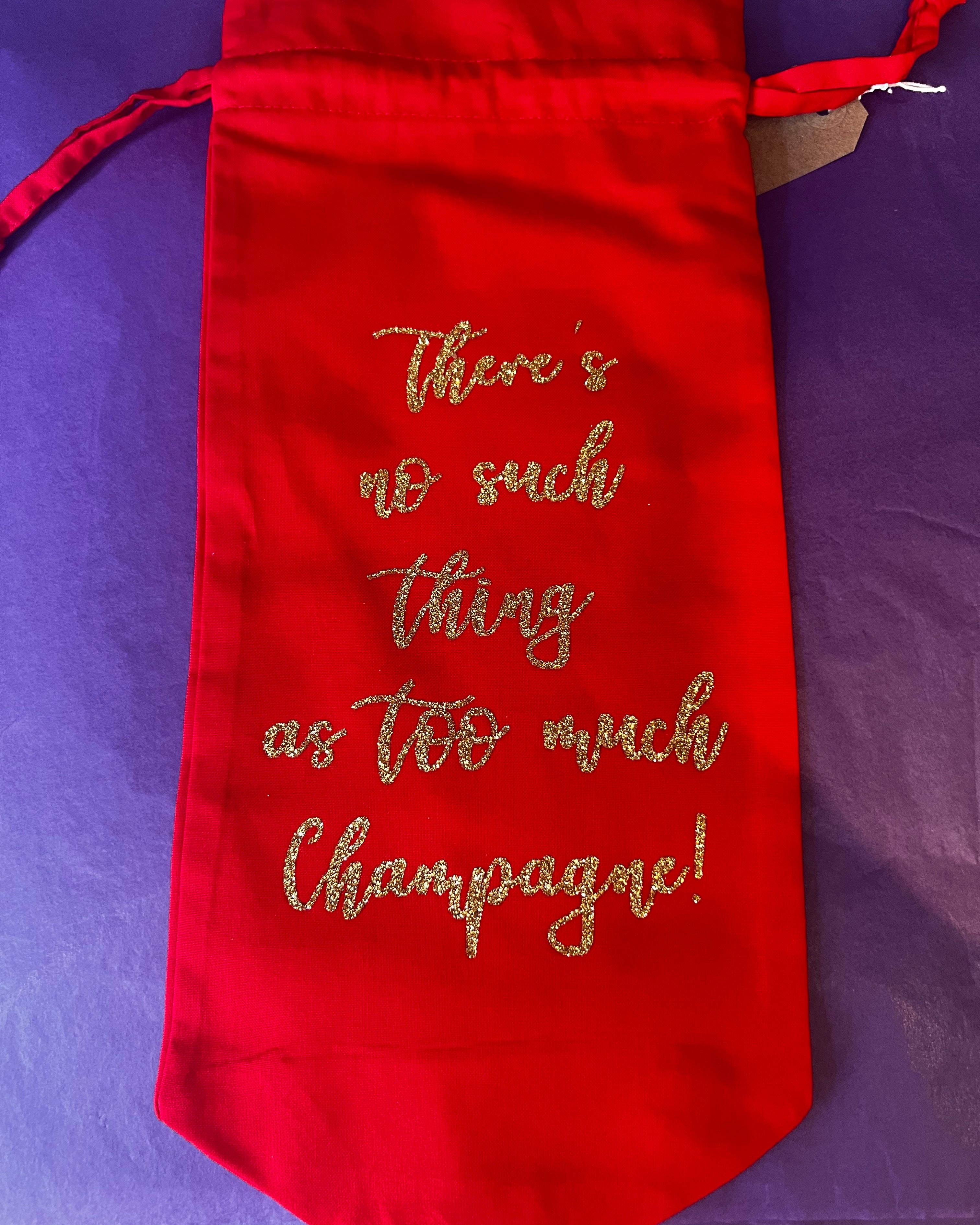 Red 'Champagne' Wine Bag