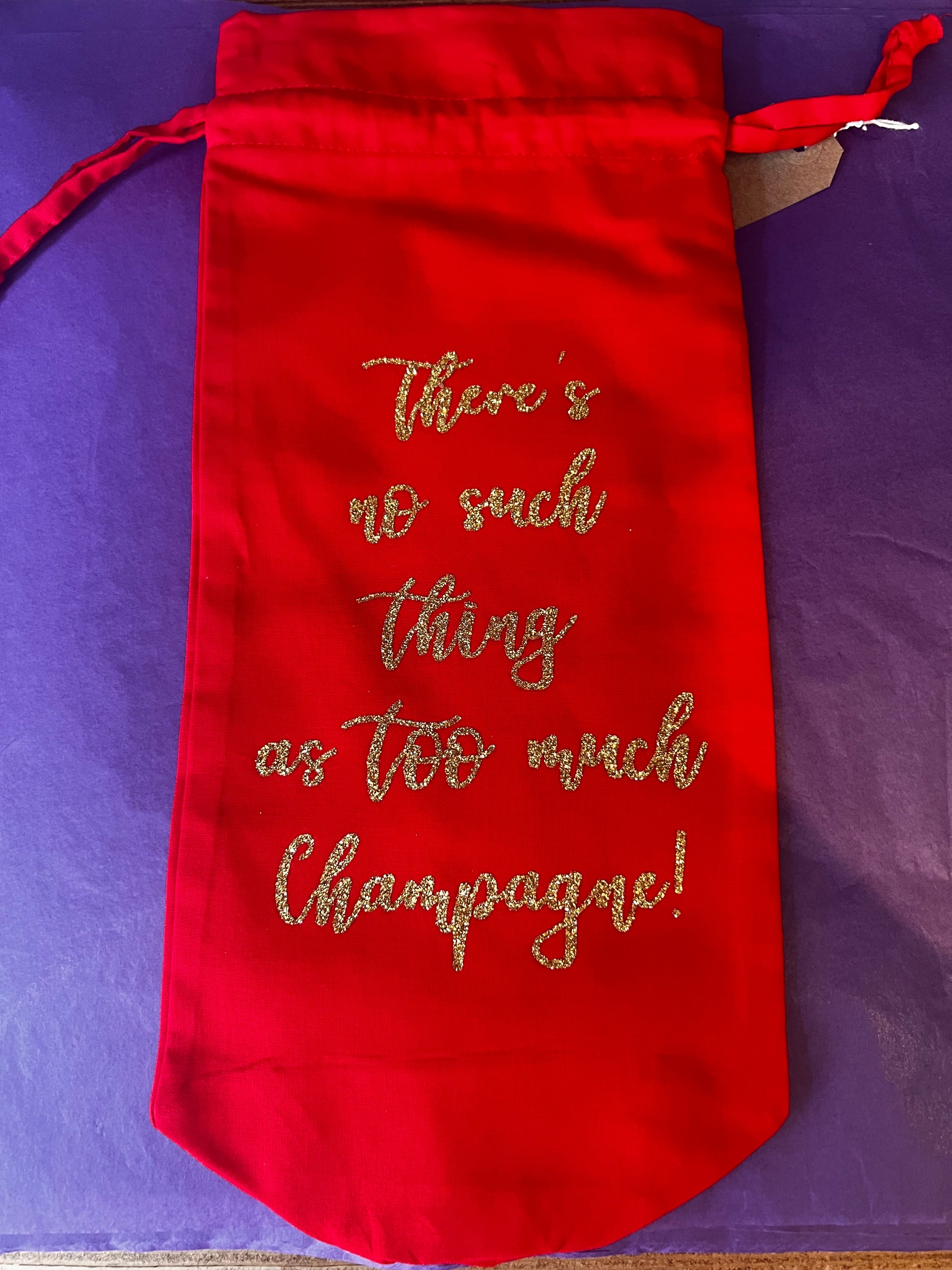 Red 'Champagne' Wine Bag