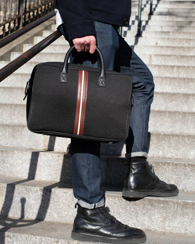 15-inch black eco-friendly computer bag for men Enzo ABA