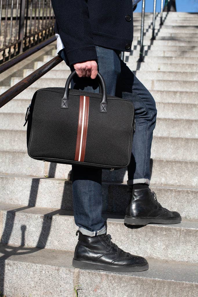 15-inch black eco-friendly computer bag for men Enzo ABA