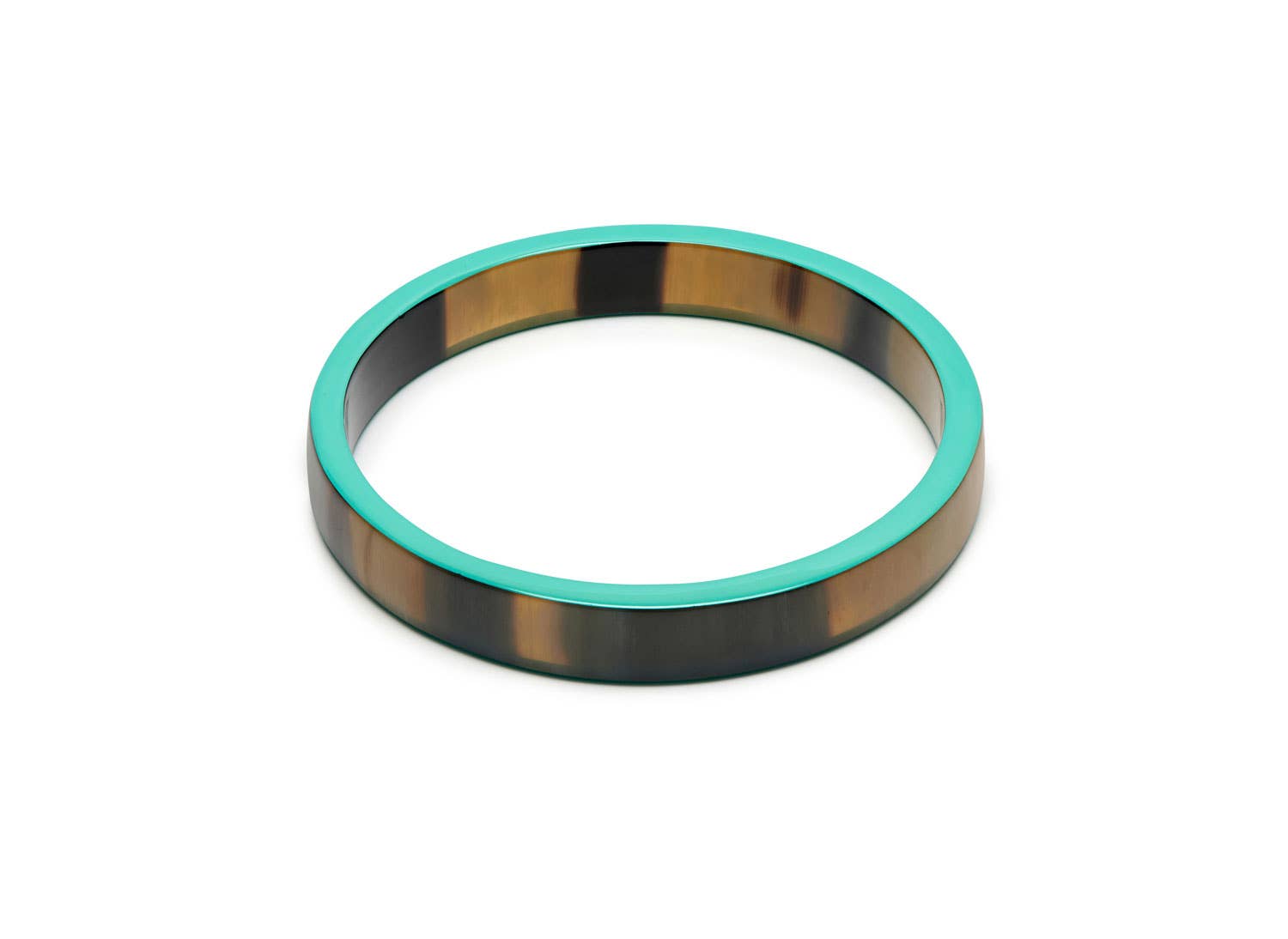 Slim aquamarine and brown Natural Bangle