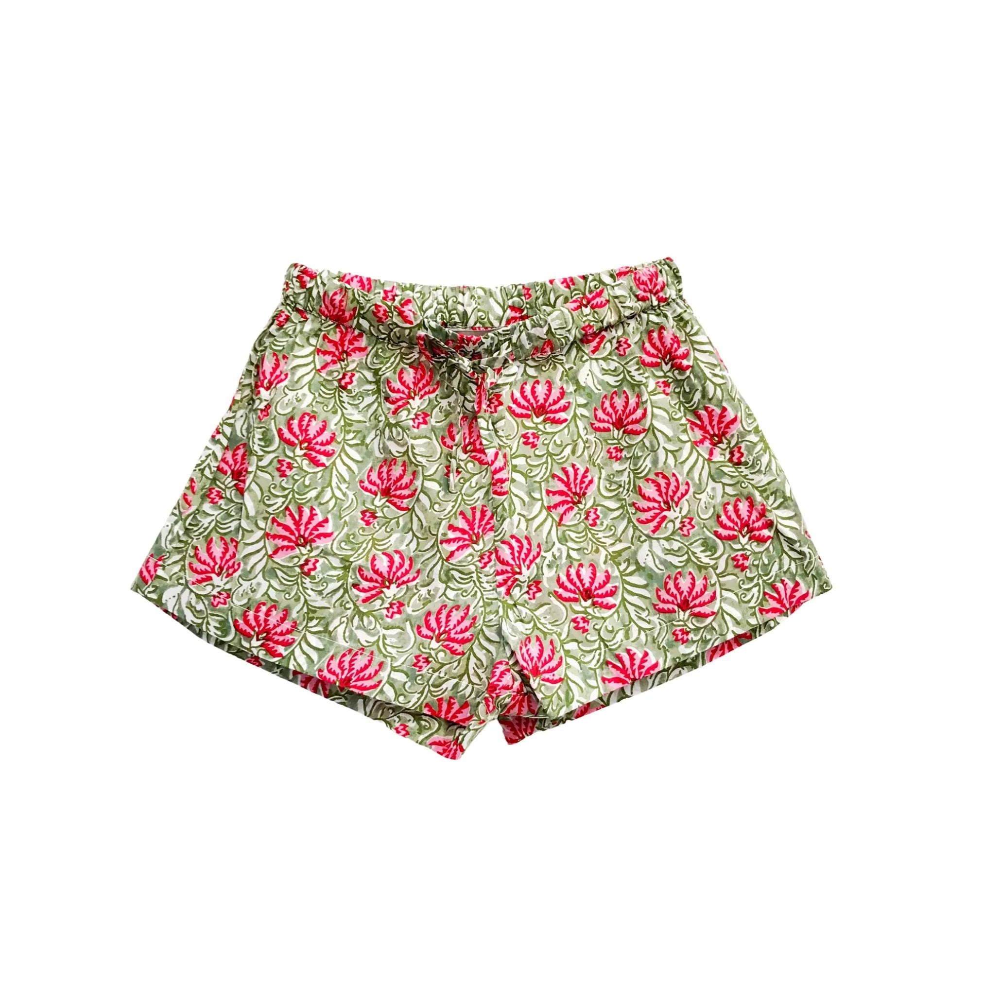 Jaipur Green & Pink Sleep Short  - Large