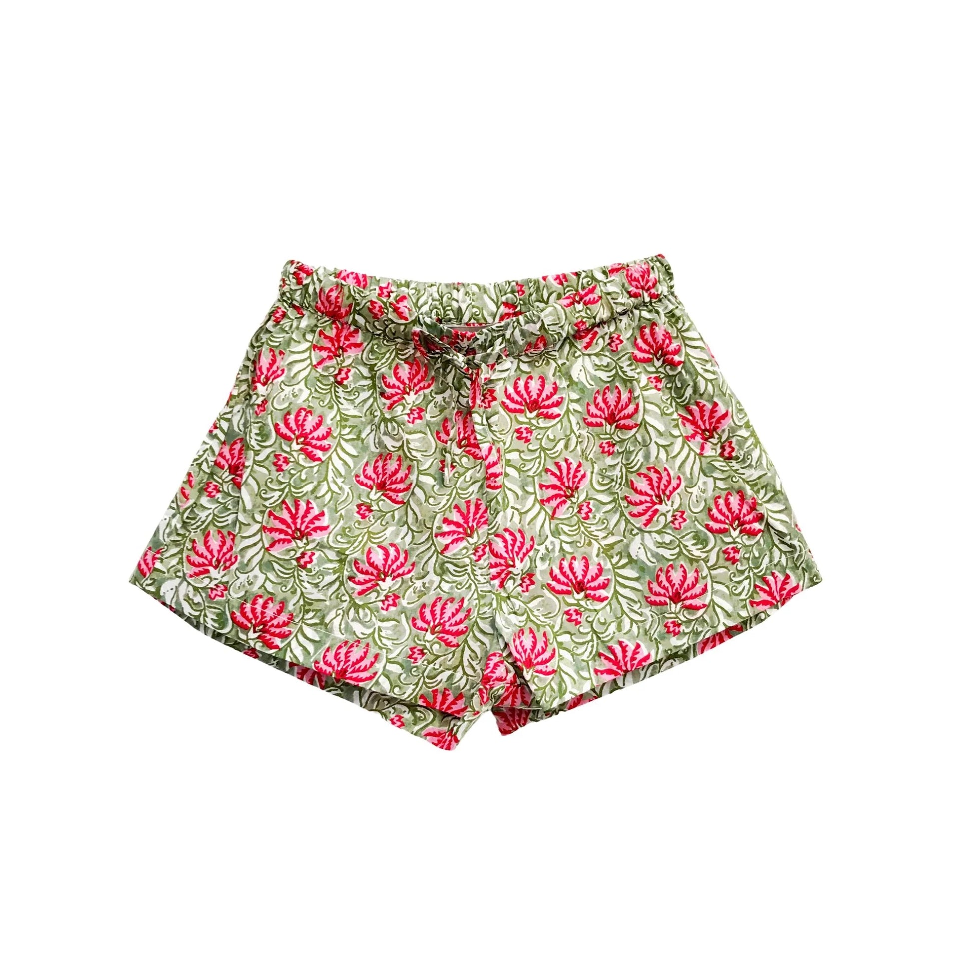 Jaipur Green & Pink Sleep Short  - Large