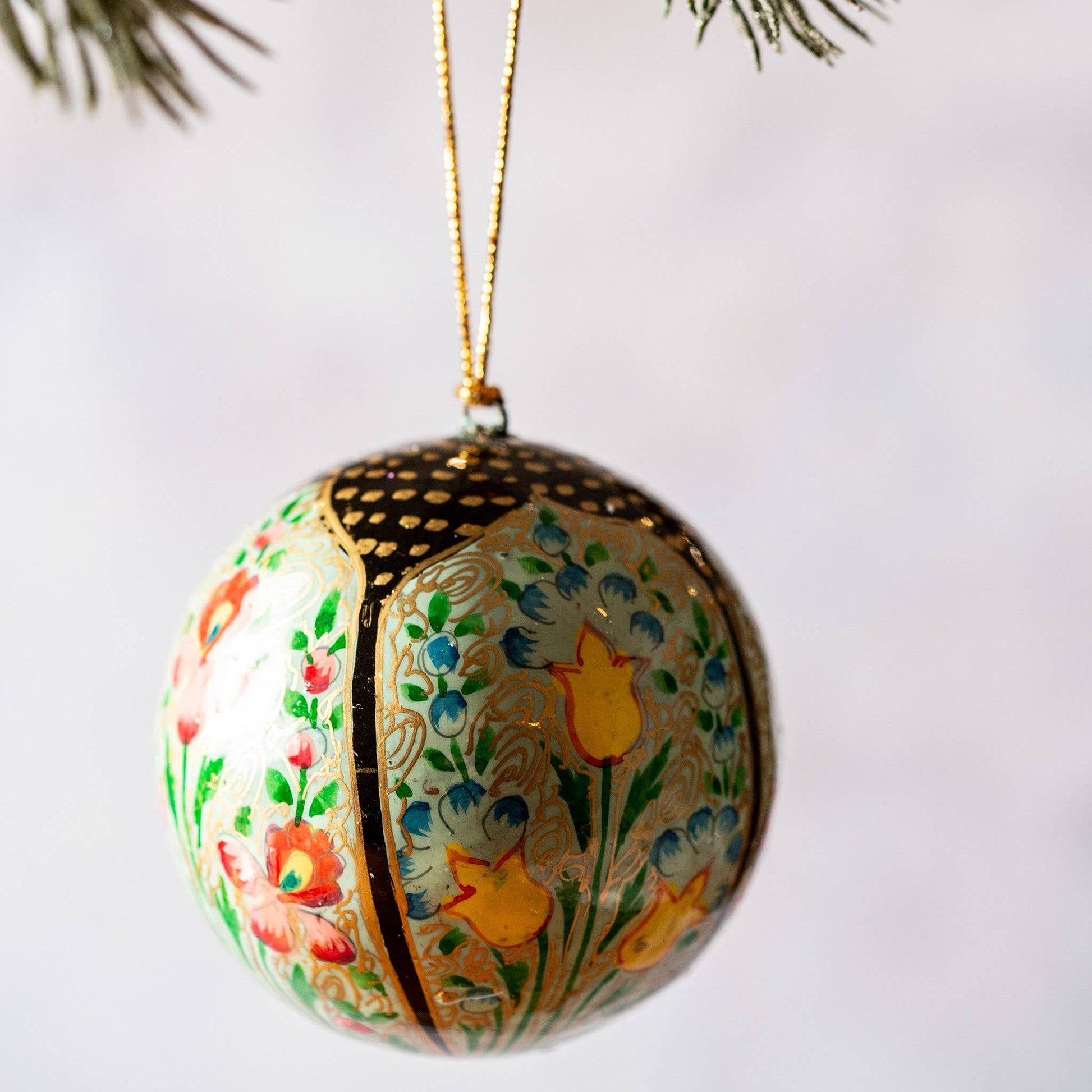 3" Indian Floral 10 Christmas Bauble