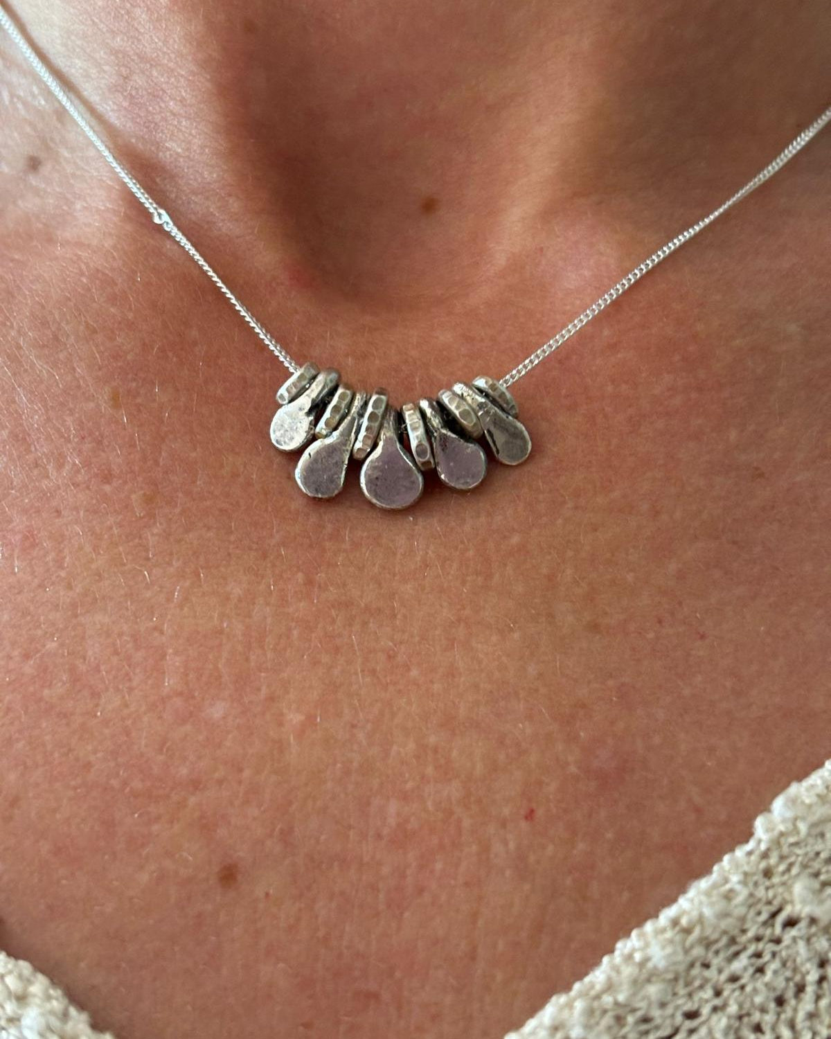 Silver charm necklace