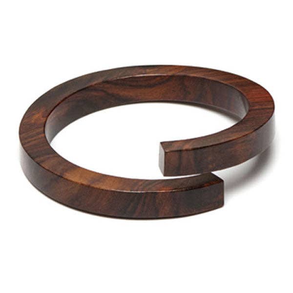 Brown wood wrap over bangle -  Large