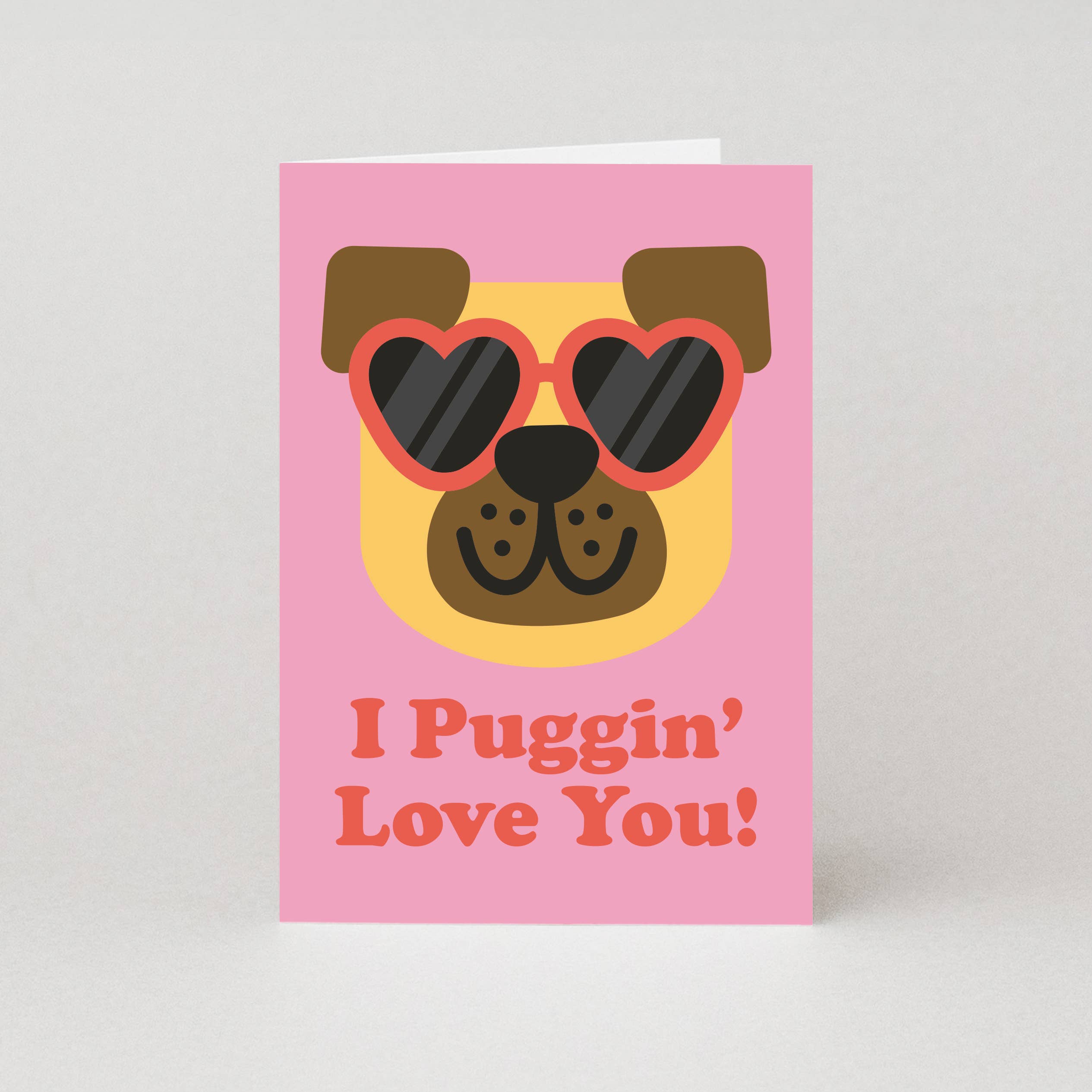 Puggin' Love You Valentines Card | Pug Valentine's Day Card