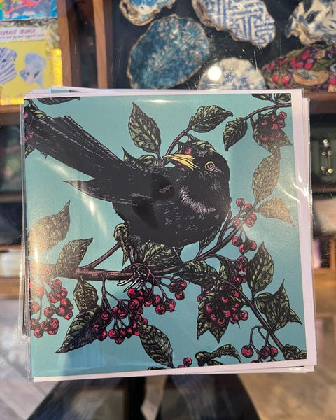 Black Bird and Berries Card