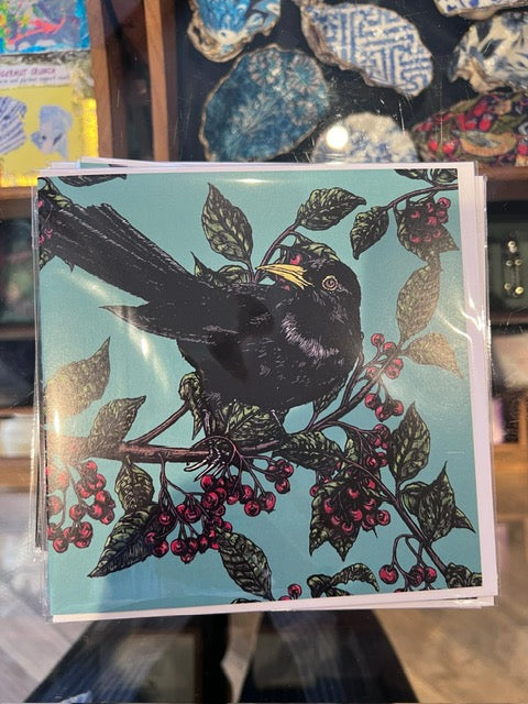 Black Bird and Berries Card