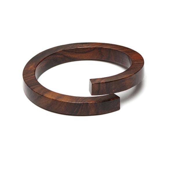 Brown wood wrap over bangle -  Large