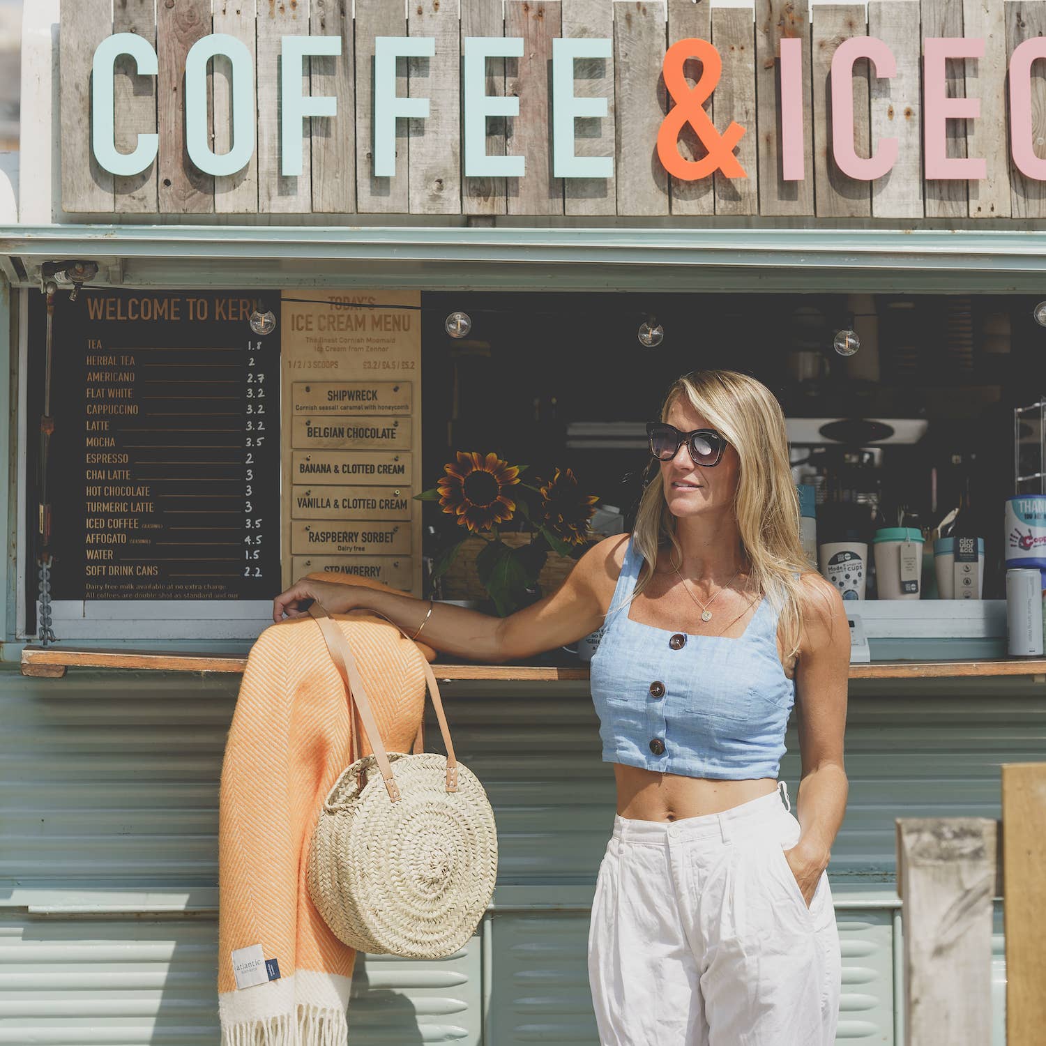 Orange Herringbone Wool Blanket: Large 130 x 200cm