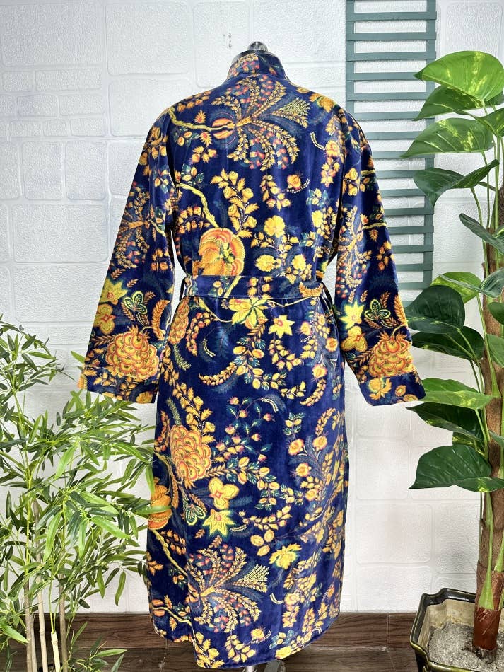 Deep Blue Luxury Velvet Robe