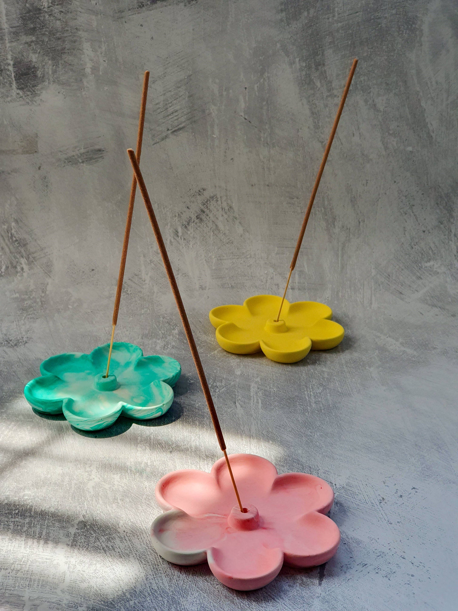 Incense Holder - Concrete - Handmade - Spring Home Decor: Powder Pink