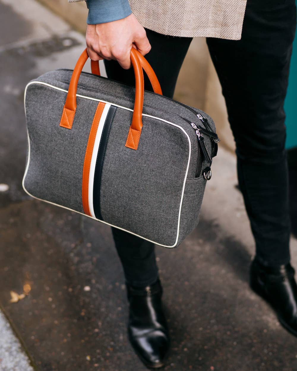 Enzo Large Grey Computer Bag