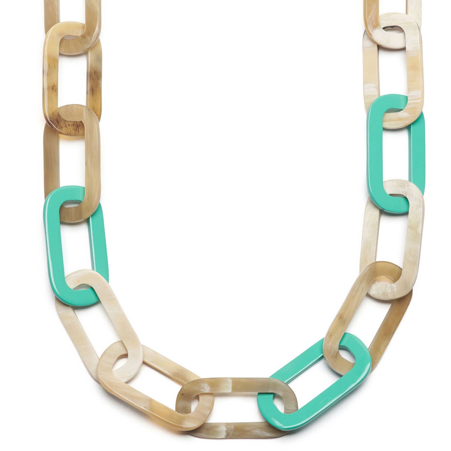Aqua & white oval Link Necklace jewellery mothers day gift