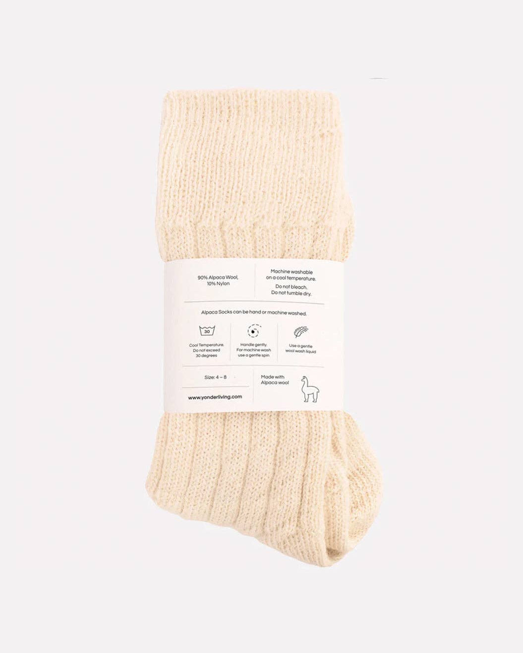 Alpaca Bed Socks | Cream: 4-8