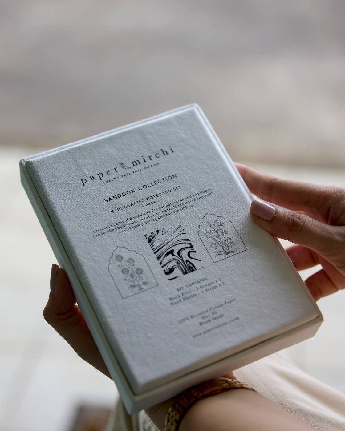 Boxed Artisan Notecard Set - Sandook Topaz