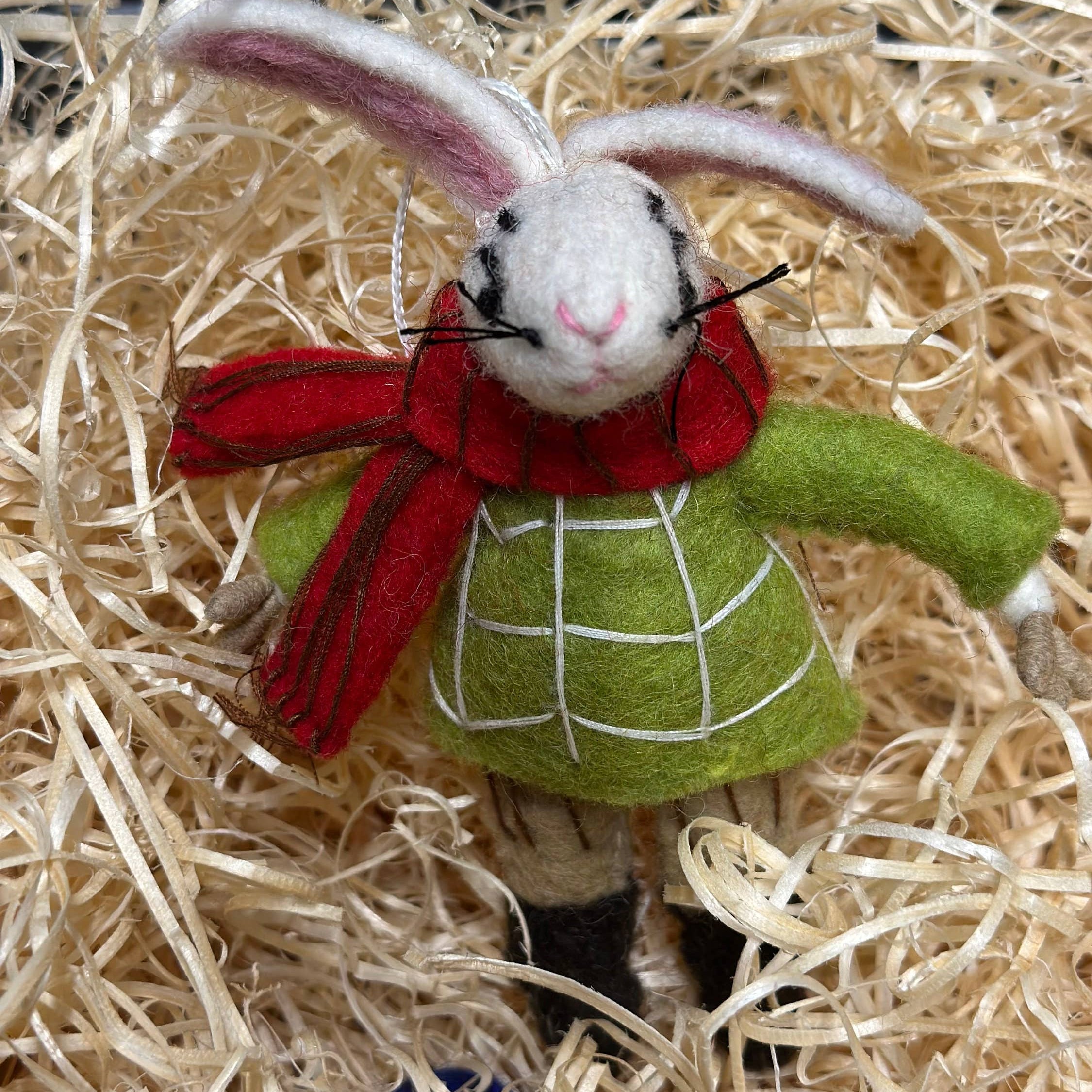 Winter Rabbit Decoration Handmade Felt Deco