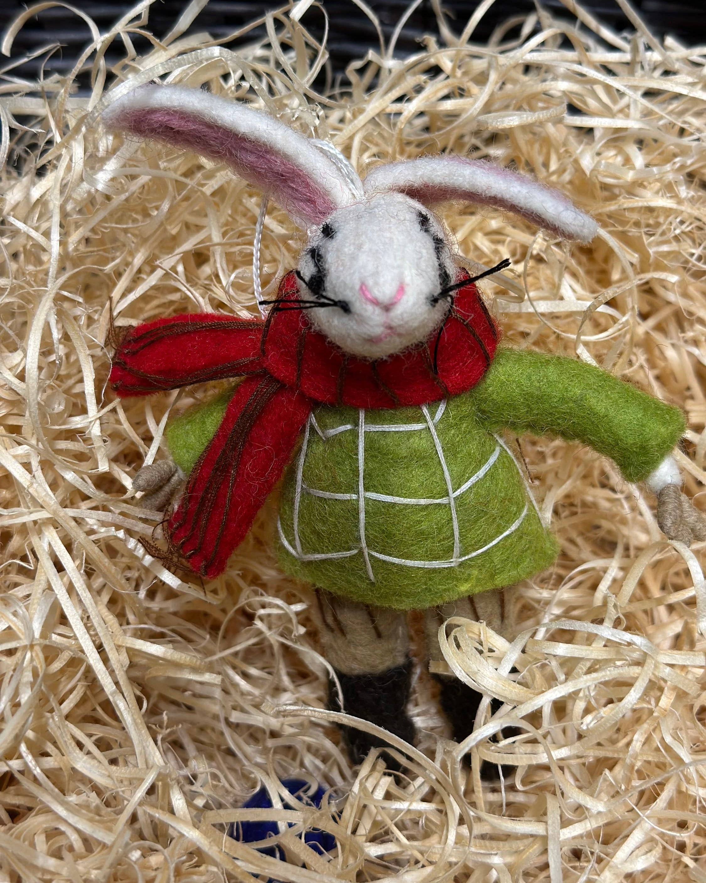 Winter Rabbit Decoration Handmade Felt Deco