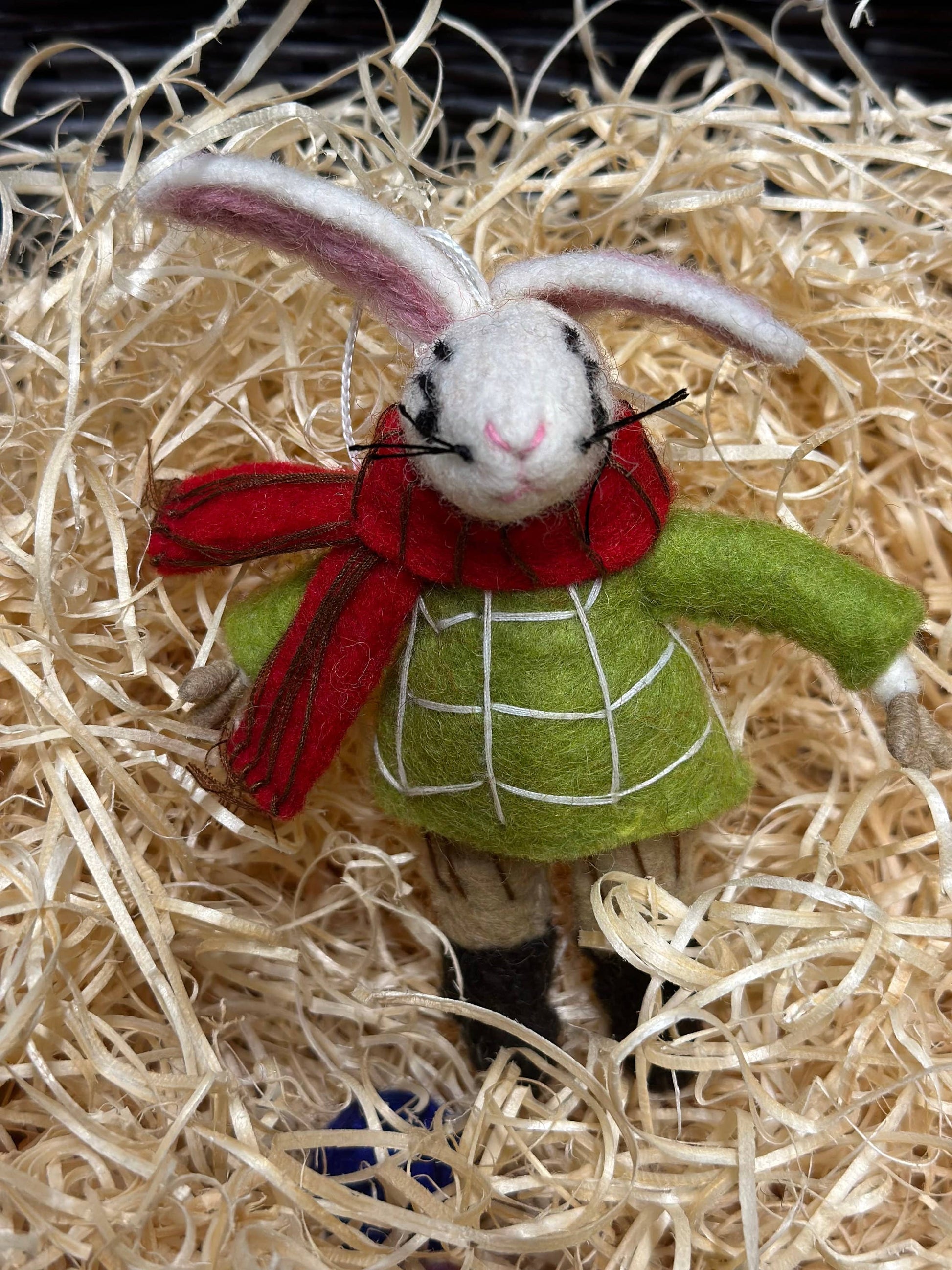 Winter Rabbit Decoration Handmade Felt Deco