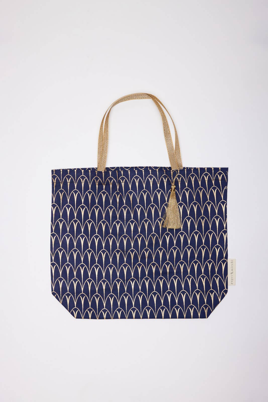 Large Navy Deco Reusable Fabric Gift Bags Tote Style  H30cm x W34cm x D10cm