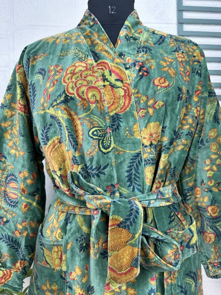 Emerald Green Luxury Velvet Robe