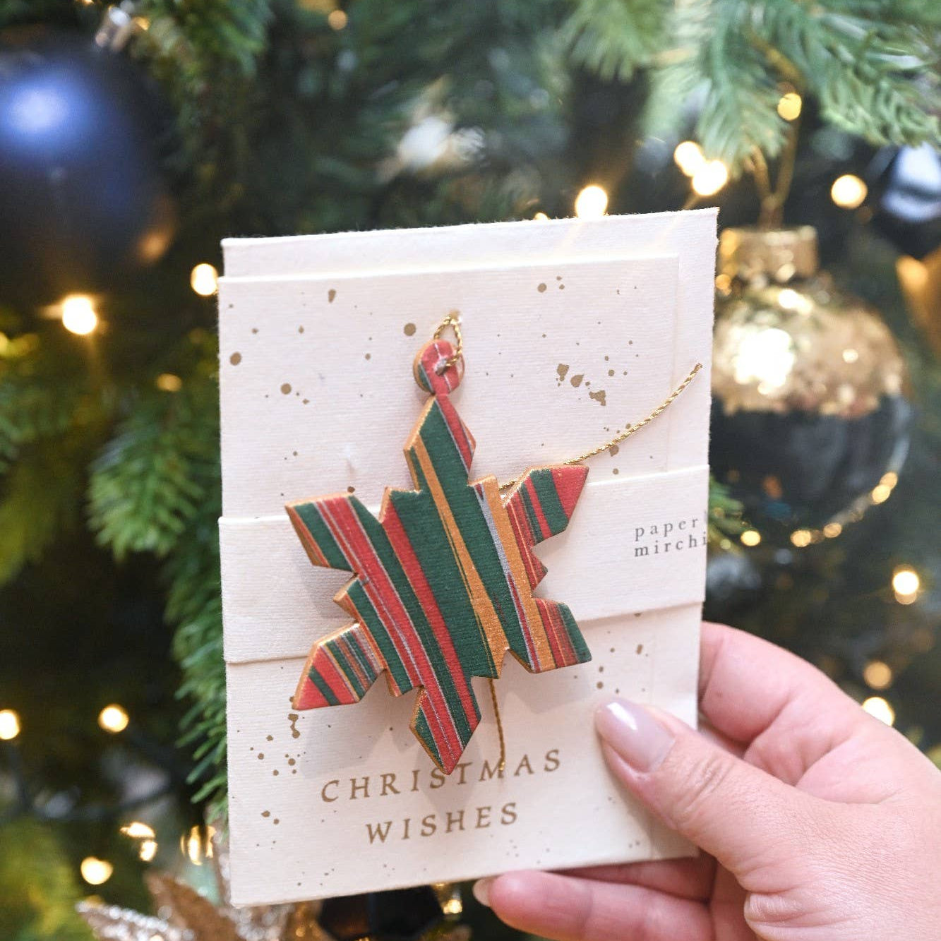 Snowflake - Keepsake Marble Ornament Greeting Card