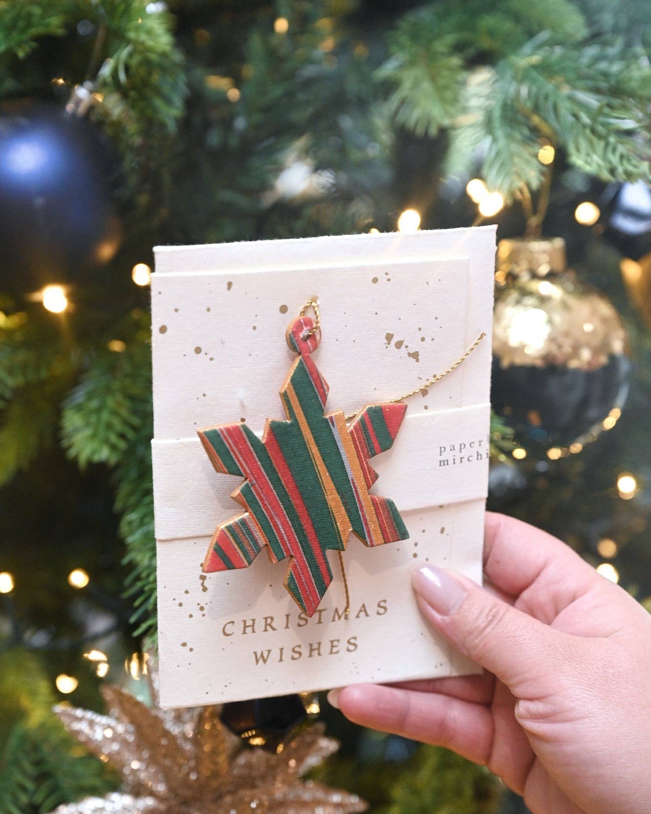 Snowflake - Keepsake Marble Ornament Greeting Card