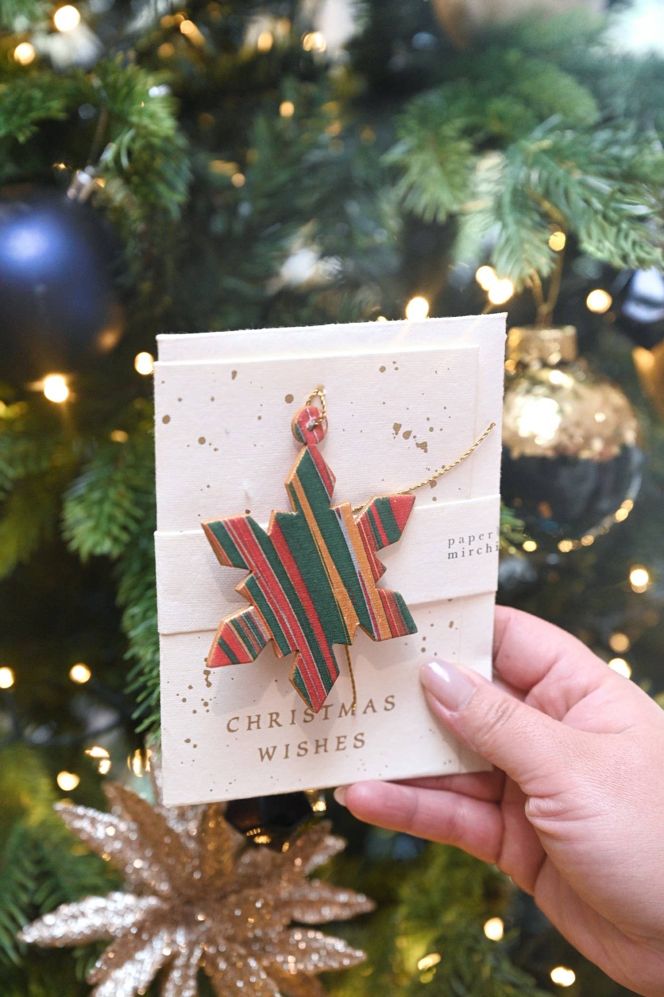 Snowflake - Keepsake Marble Ornament Greeting Card