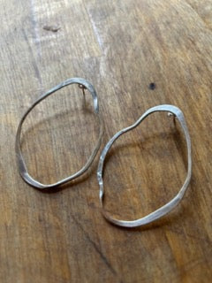 Sterling Silver Irregular Oval Hoop Studs