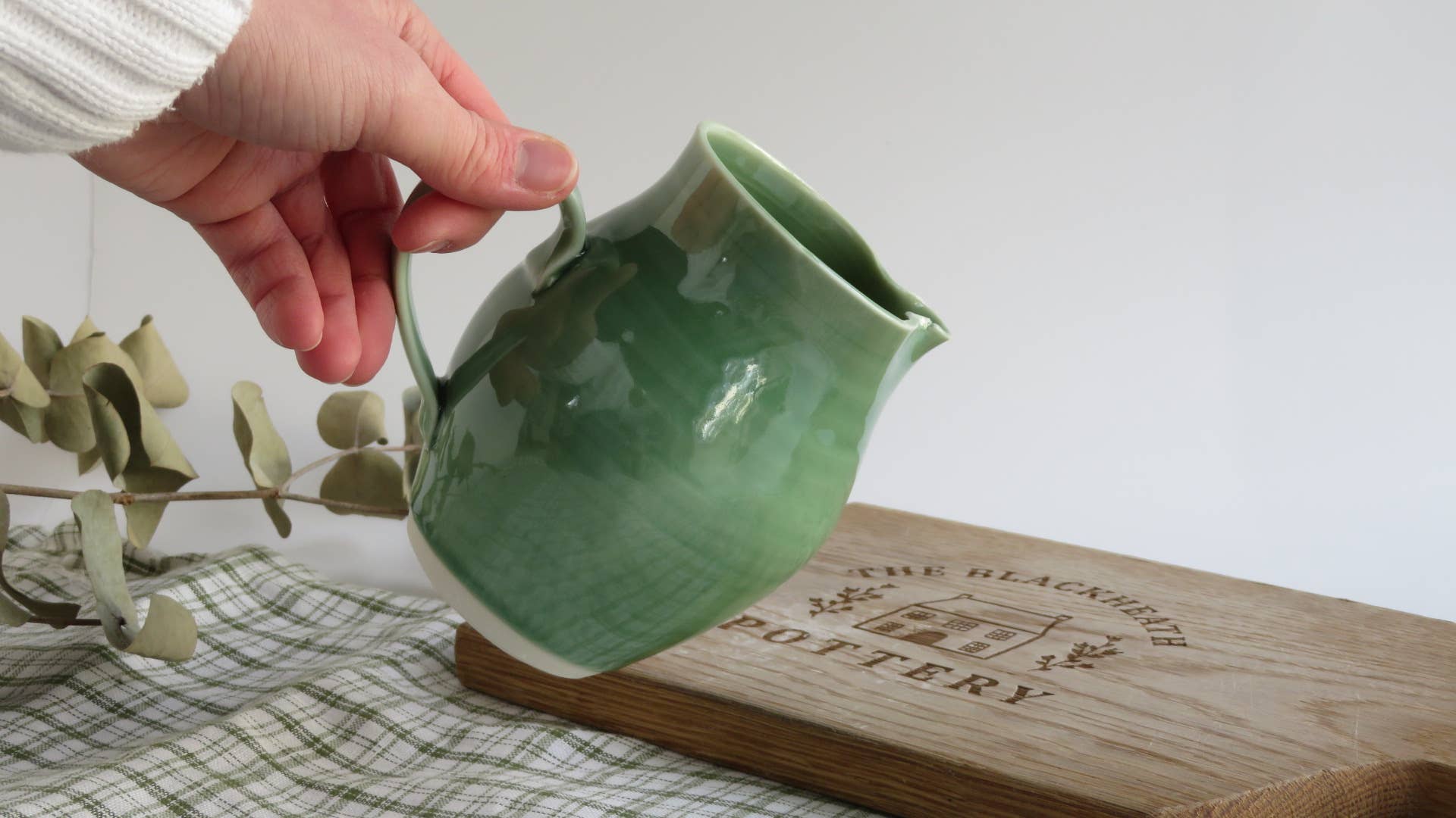 Custard Jug: celedon blue