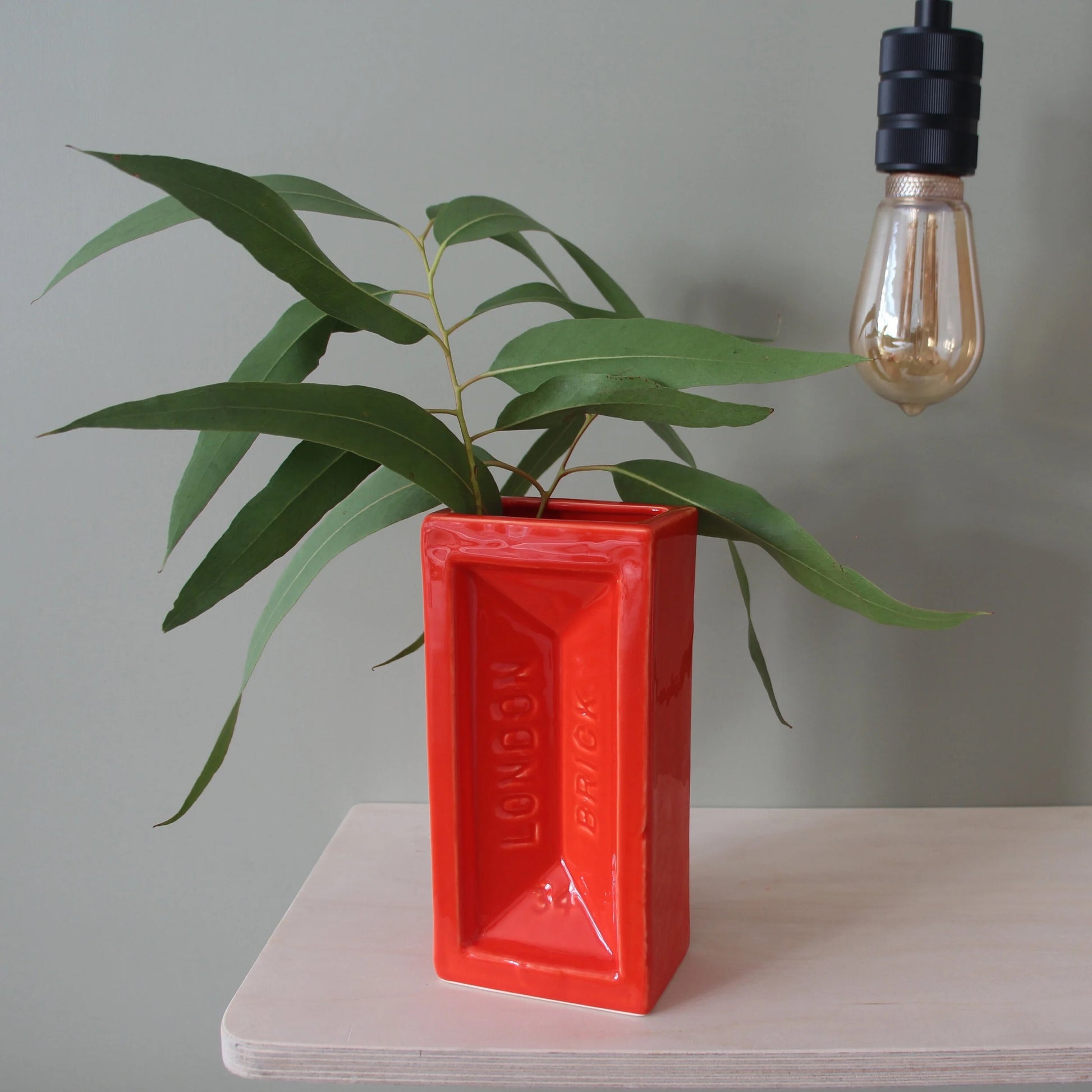 London Brick Vase – Vibrant Orange Statement Piece